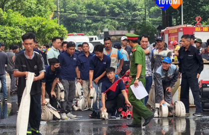 Công ty TNHH Nhựa toyomi tham gia Hội thao Phòng cháy chữa cháy do xã tổ chức